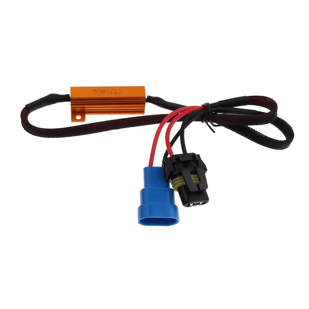 Car Headlight Fog Lamp LED Fault Decoder H8 H11 Canbus Canceller 50W 8ohm Load Resistor Harness Adapter for T10 LED Bulb