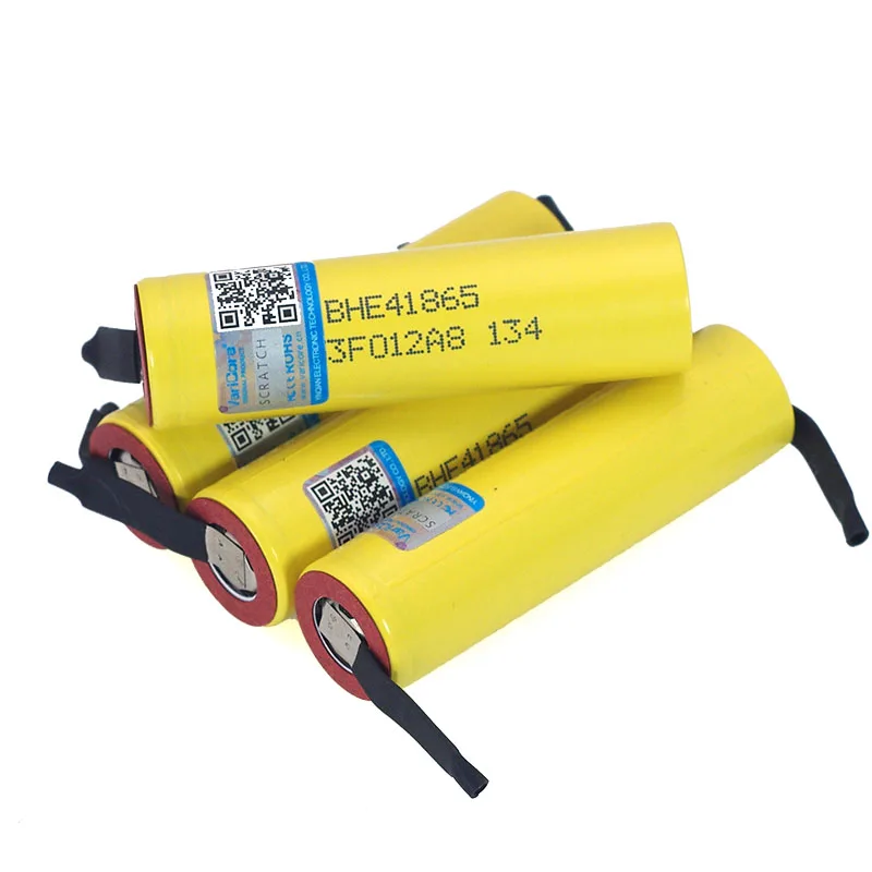 VariCore HE4 2500mAh بطارية ليثيوم لون 18650 3.7 فولت بطاريات قابلة للشحن + ورقة النيكل ذاتية الصنع