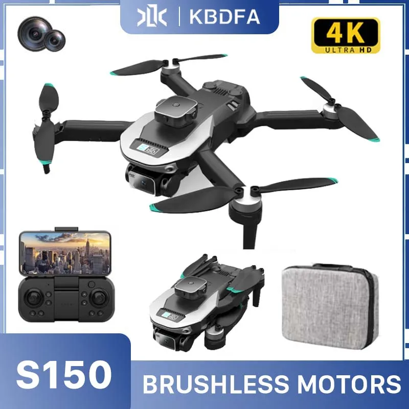 KBDFA S150 Aerial Drone 8K HD Dual Camera Optical Flow Obstacle Avoidance Brushless Motor Professional Foldable Quadcopter Toys