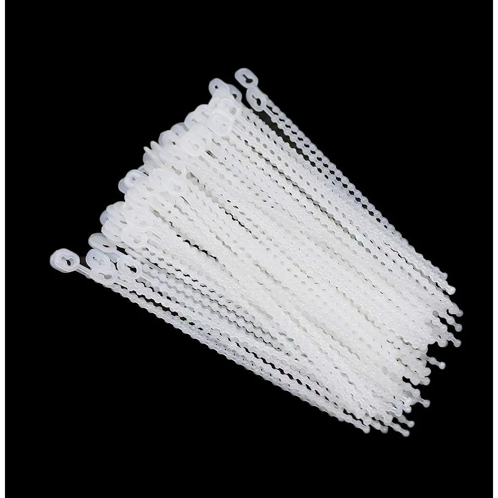 100PCS Releasable Nylon Cable Ties Round Bead Reusable Fastening Straps Multi-Purpose Wire Organizer