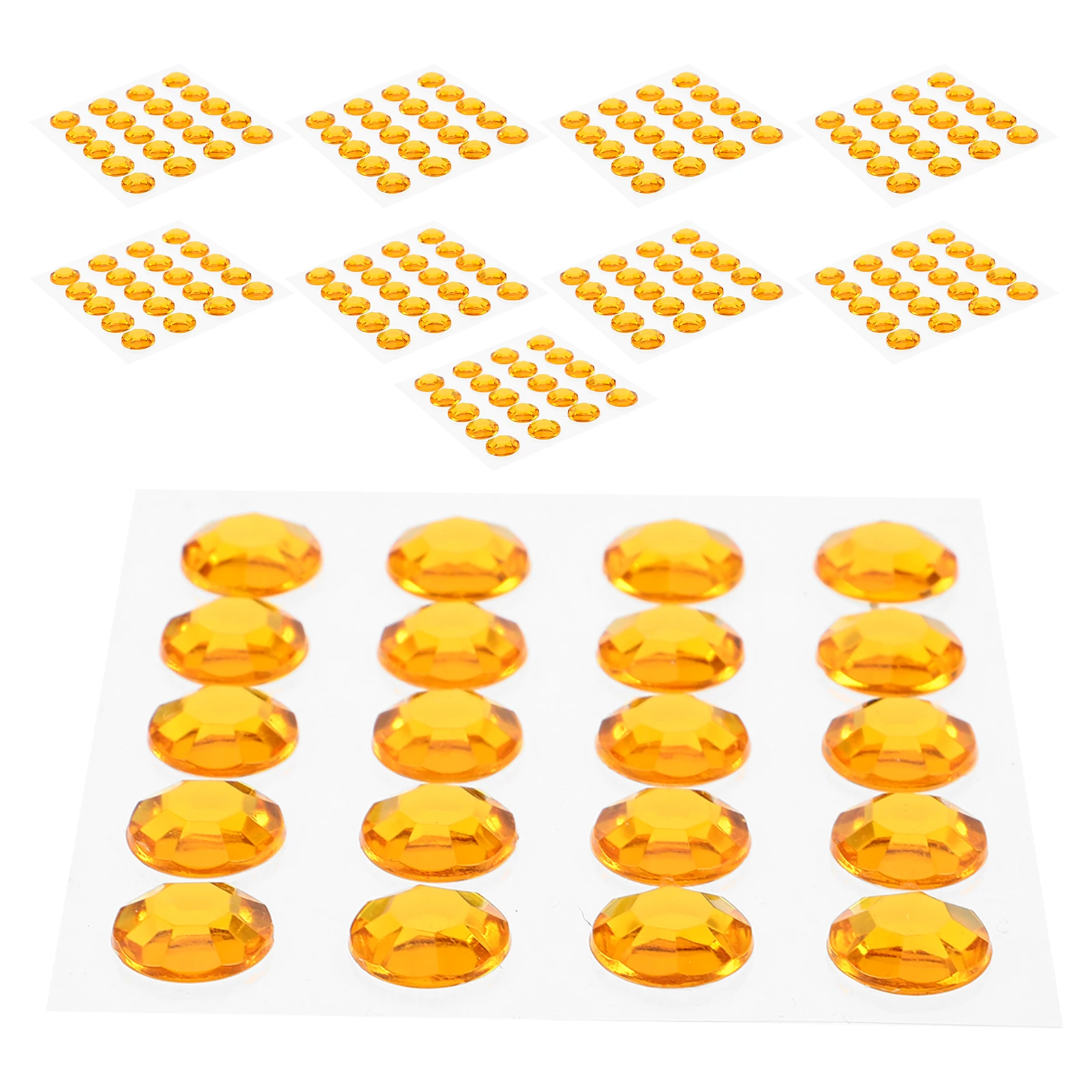 10 Sheets 12mm Acrylic Round Stickers Self Stick Rhinestones for Cards Invitations Scrapbooking Waterproof Dot Shiny Decorative