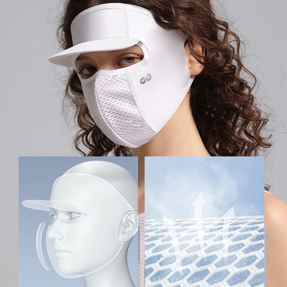 

1PC Women's UV Protection Ice Silk Face Mask Sun Hat, Breathable Summer Ponytail Sunshade Cap, Lightweight for Outdoor Travel