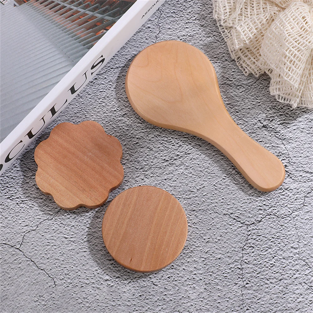 Espejo de mano de madera para mujer, accesorio redondo y portátil, compacto, ideal para maquillaje y viaje
