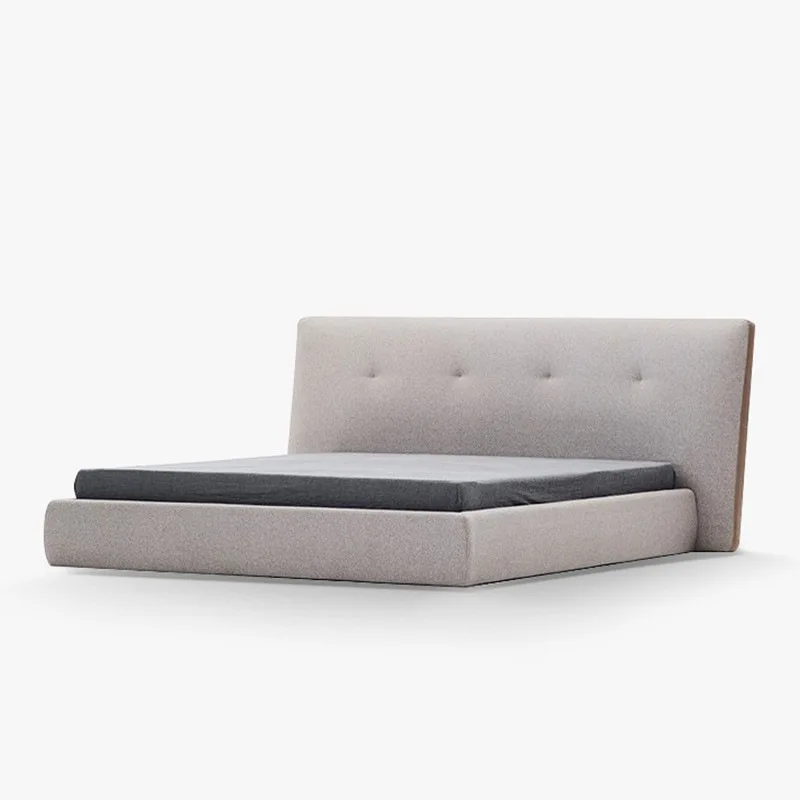 Simple home silent wind fabric bed modern simple Nordic master bedroom widescreen double 1.8 meters minimalist designer bed