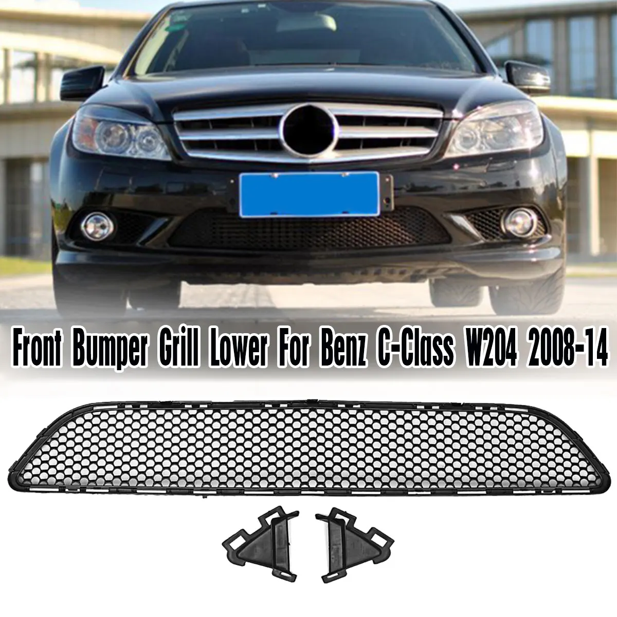 W204 Front Bumper Lower Grille Grill For Mercedes For Benz C-Class for AMG W204 2008-2014 Front Lower Racing Grills Mesh Grille