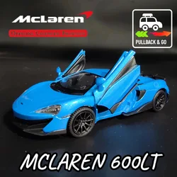 1:36 Mclaren 600LT 650S Pullback Toy Car Model Official Licensed Scale Replica Metal Diecast Miniature Art Xmas Kid Boy Gift