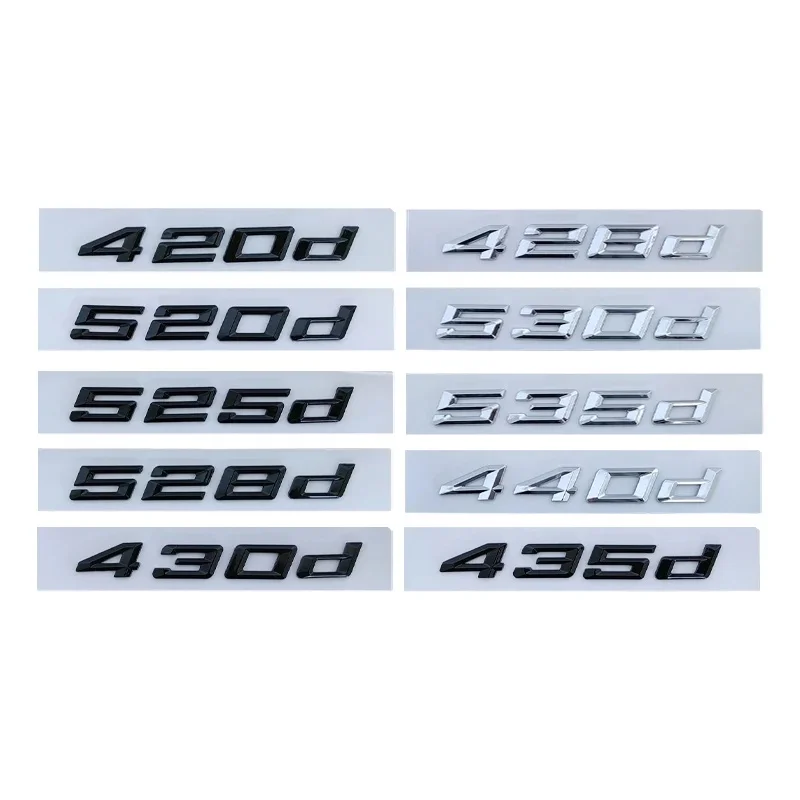 3D ABS Black Logo 520d 420d 428d 430d 435d 525d 528d 530d Emblem Letters Sticker Car Trunk Badge For E39 E60 G30 F10 Accessories