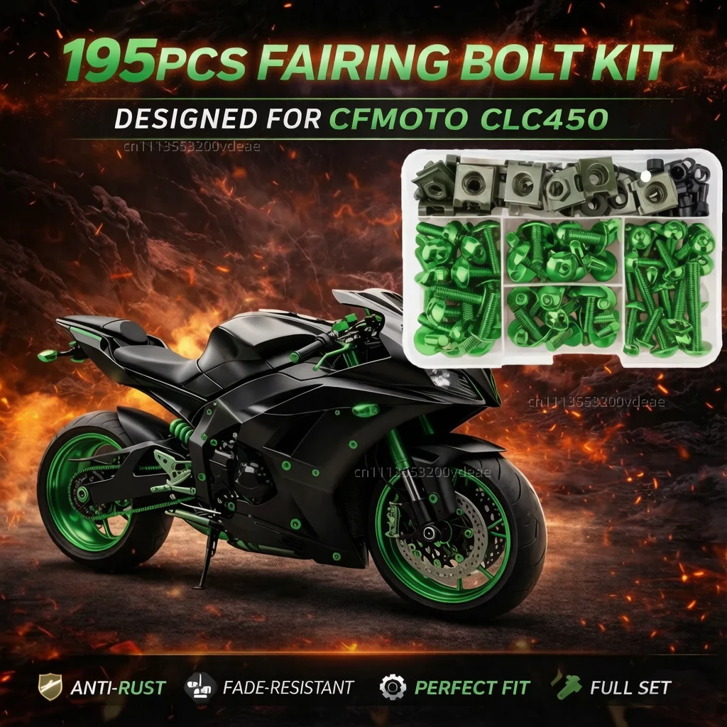 195Pcs Motorcycle Fairing Bolt Screws Kit Nut Clips For Benelli TRK702X TRK 702 X Trk 702x CNC Fastener Hardware Bodywork Repair