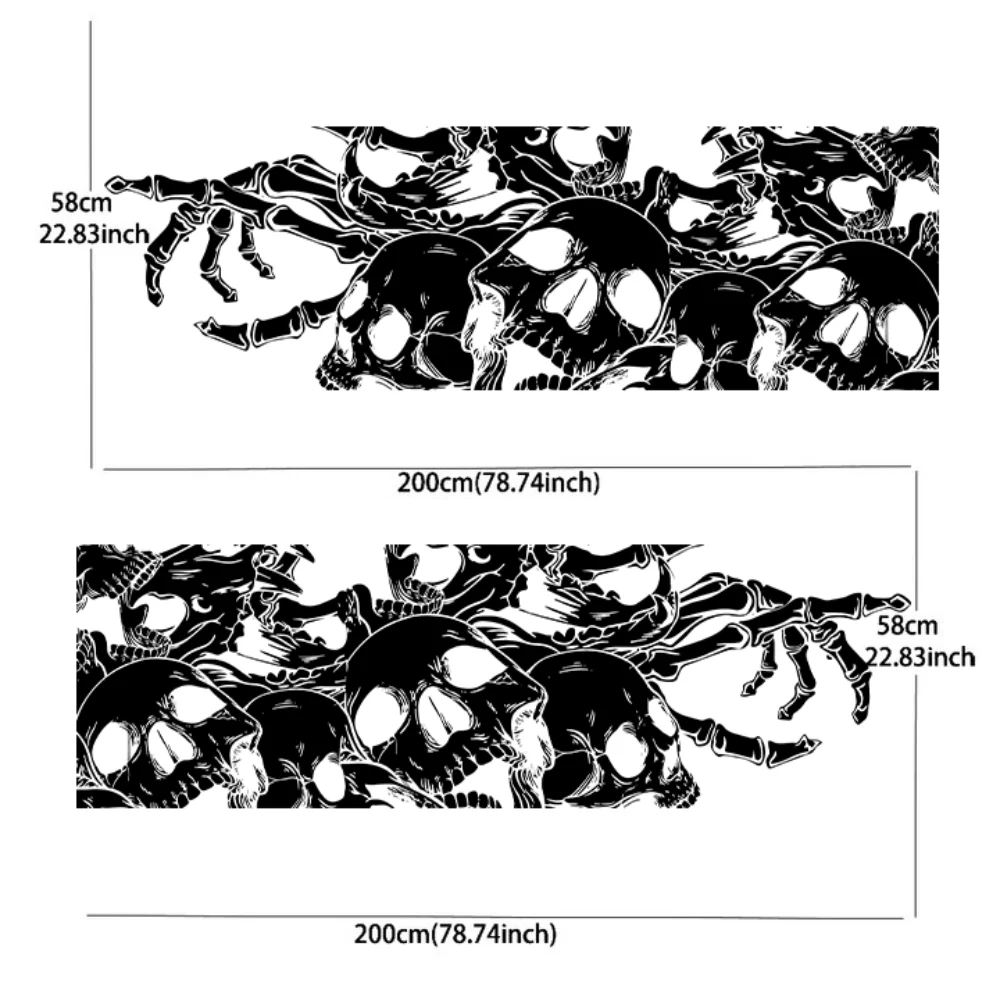 Multiple skull car decals for full body decoration to cover scratches and protect the car, waterproof. car vinyl wraps