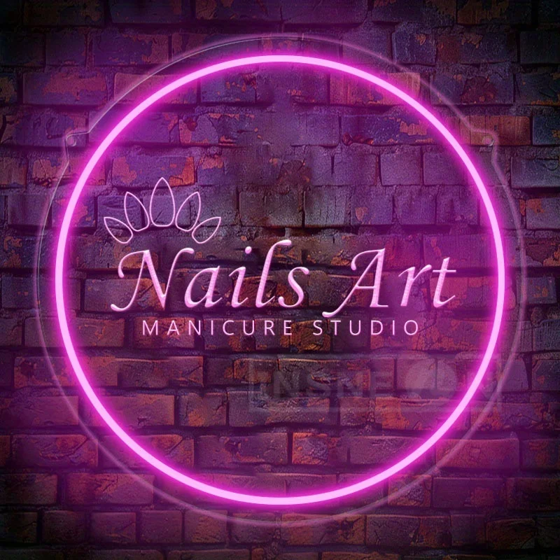 Customizable USB-Powered Nail Art Neon Sign Switch Control Battery-Free Multipurpose Decor for Gifts Salons Stores Clubs Design