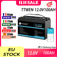 TTWEN Energy Storage Battery 12V100AH Rechargeable Battery with Bluetooth Function Car Home Outdoor Solar PoweredMobilePowerBank