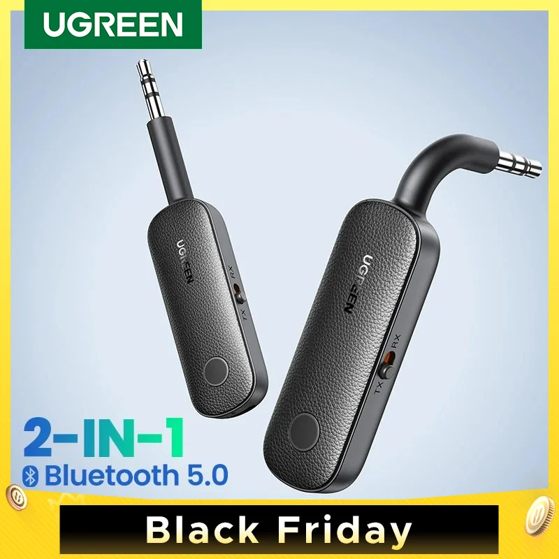 【RU】UGREEN 2-in-1 Bluetooth Adapter AUX 5.0 Wireless 3.5mm for Earphones TV Car Audio