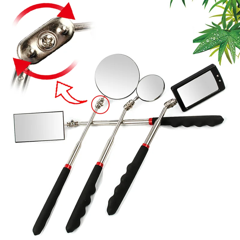 

360° Inspection Telescoping Mirrors LED Light High-quality Telescopic Handle Inspections Mirrors Auto Repairing Tool Accessories