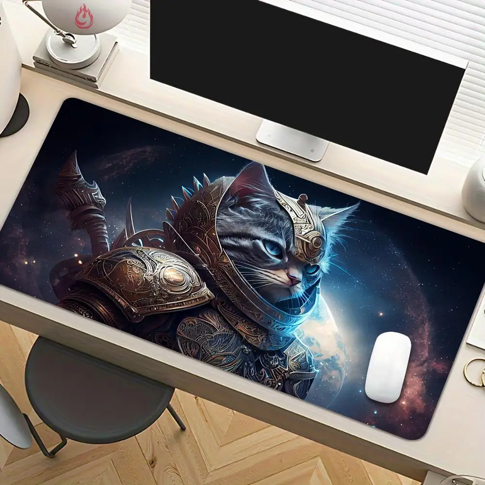 Starry Sky Cat Warrior Design Mouse Pad Desk Mat Non-Slip office mousepad pc accessories keyboard Gaming mats tapis souris