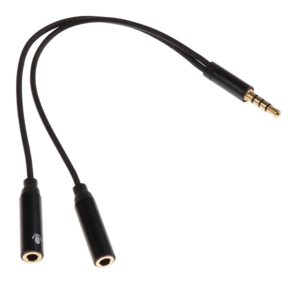 1 Piece 3.5mm Male to 2 Female Audio Adapter Cable for Guitars