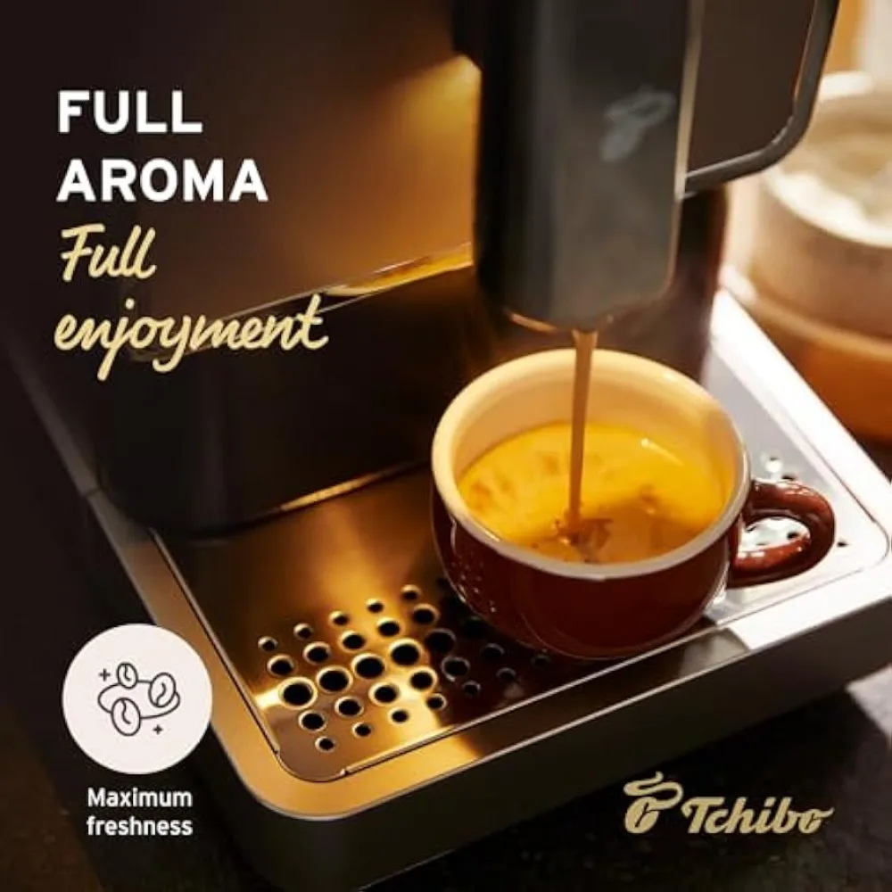 2023 New Tchibo Single Serve Coffee Maker - Automatic Espresso Coffee Machine - Built-in Grinder, No Coffee Pods Needed