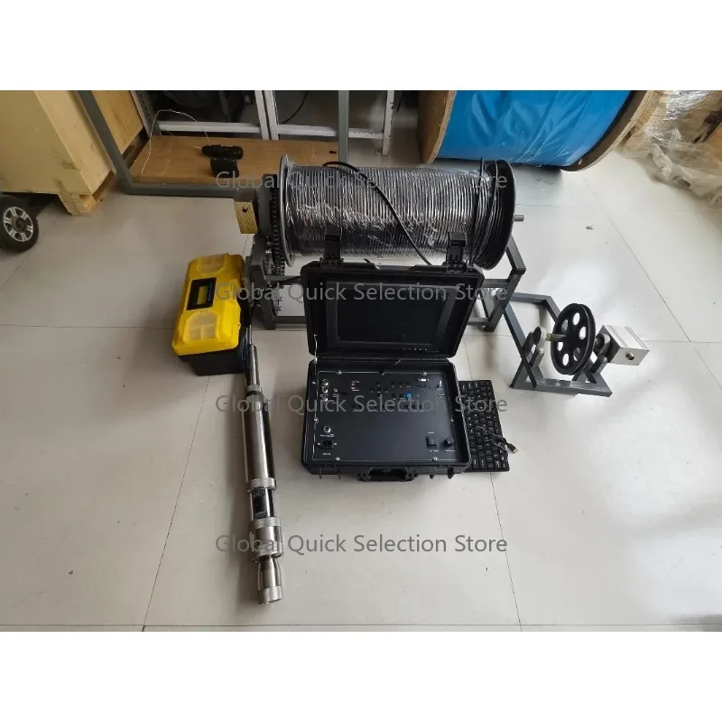 【Popular】Waterproof and High-temperature Resistant 100m/200m Cable Deep Well  Manual Winch 7m 360° Rotating Borehol