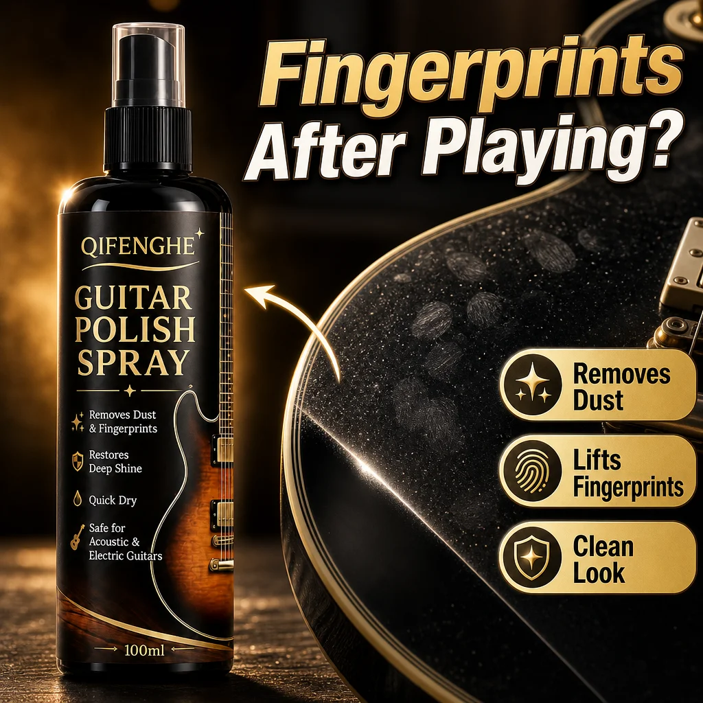 Guitar Polish Spray 100ml Instrument Care Cleaner Removes Dust Fingerprints Restores Deep Shine image 2