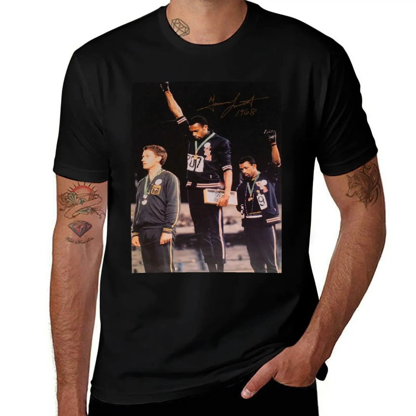 

Tommie Smith and John Carlos T-Shirt anime tshirt anime t shirts funny costumes heavyweight t shirts for men