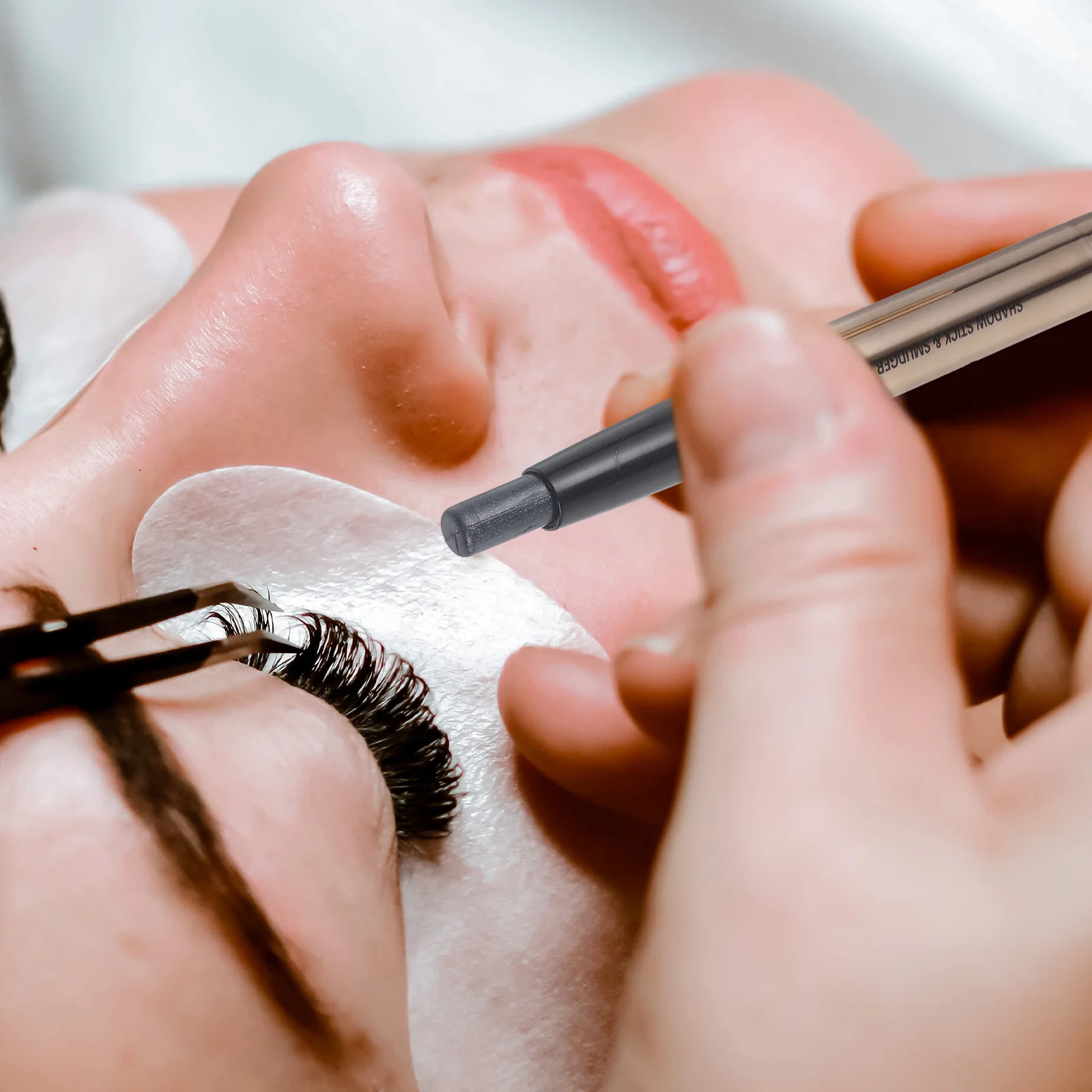 Ombretto Stick Doppia estremità Compatto Piccolo Facile da trasportare Penna per trucco occhi Pennello per correttore Miscelazione Strumento per evidenziare le sbavature