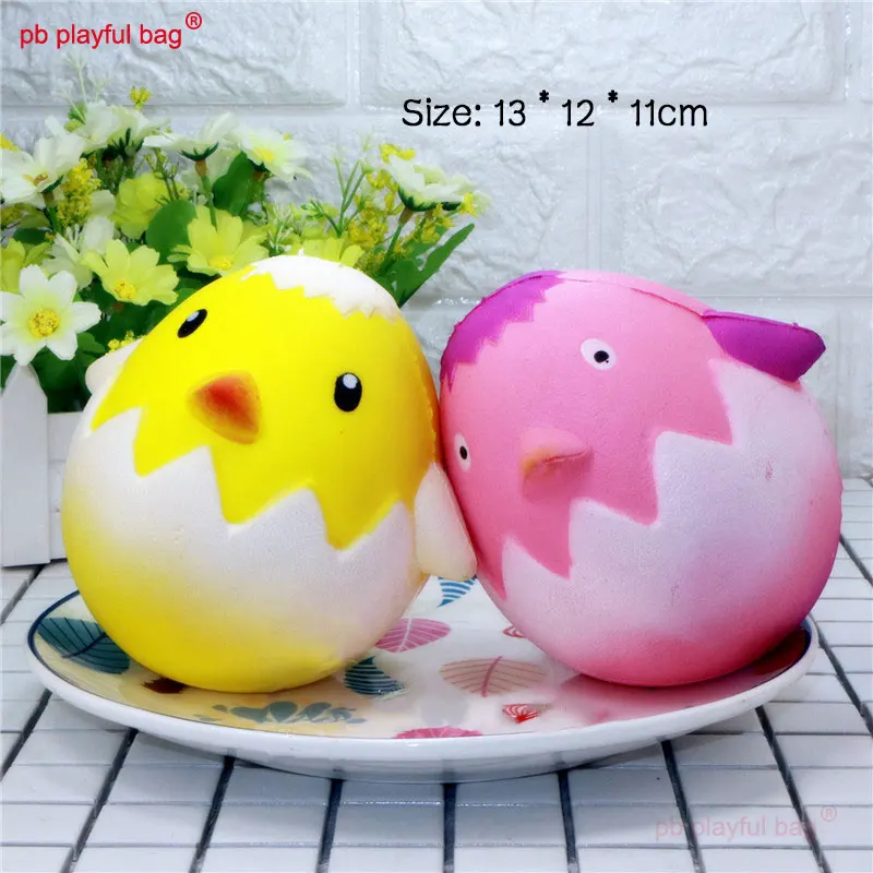 PB Playful Bag Creative Squeezamal kawaii Squishy Squeeze chick Egg shell Children's decompression slow rebound toy Gift ZG85