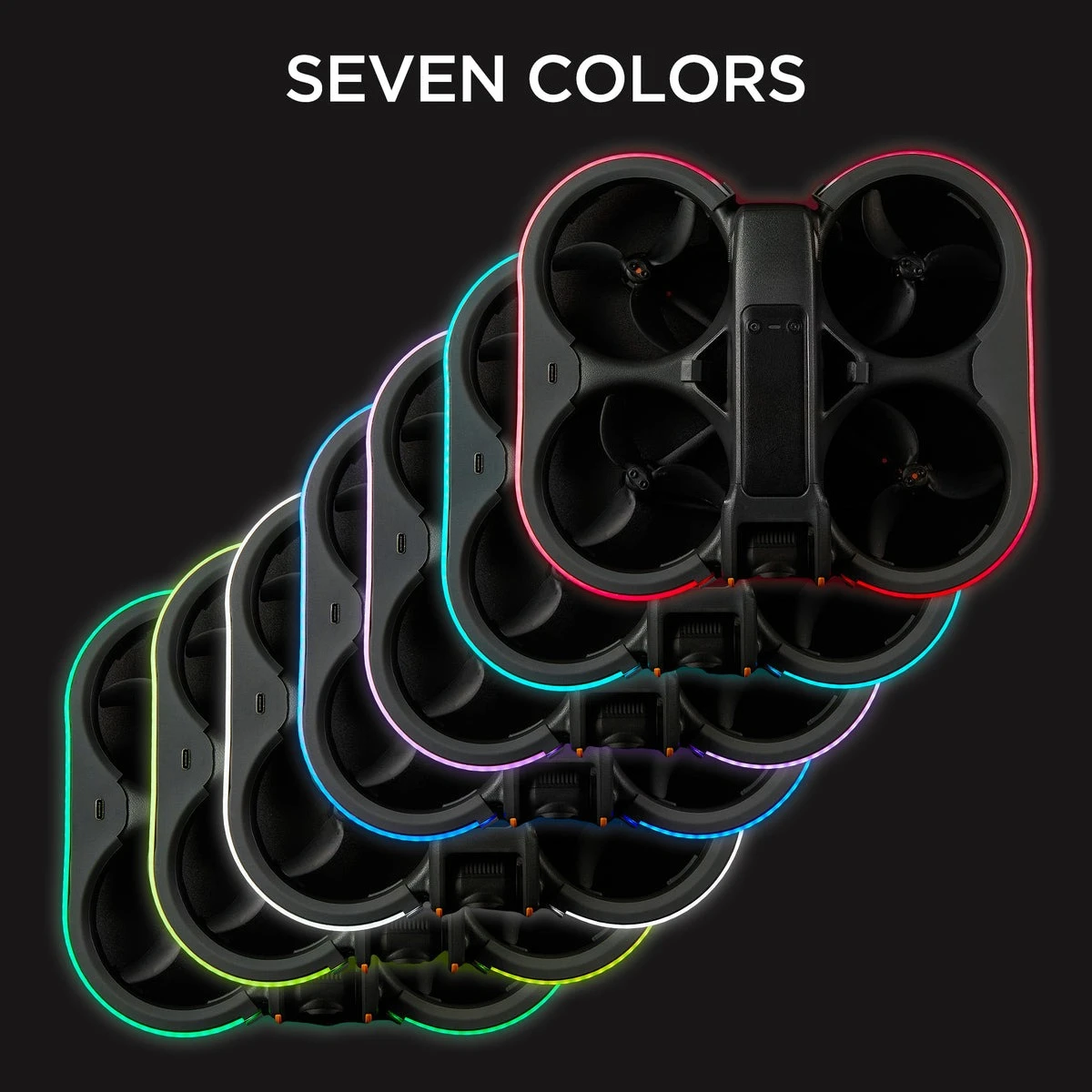 Osłony kanałów VIFLY z kolorową listwą LED do DJI Avata 2