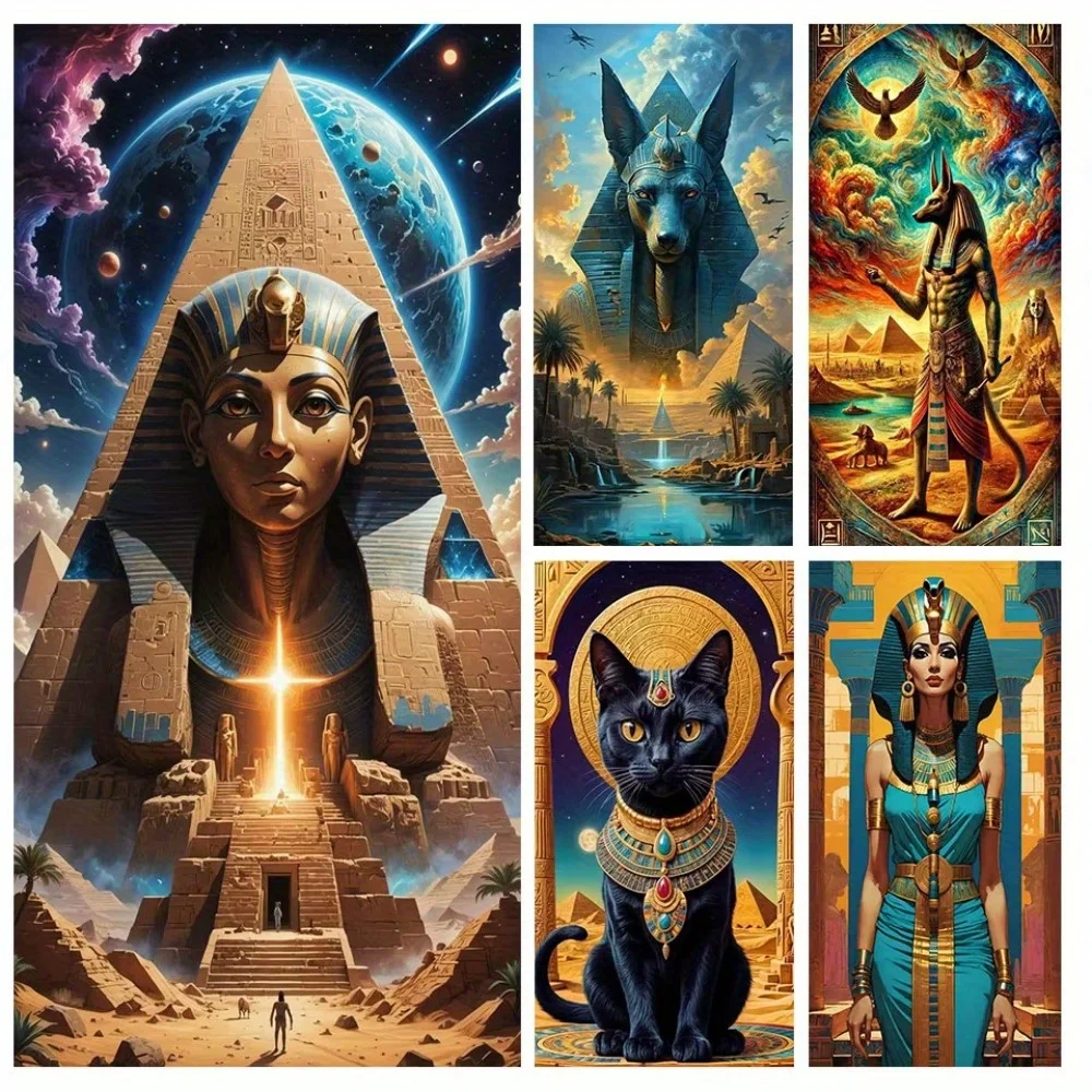Oil Painting By Numbers, Pharaoh Cat DIY Number Drawing Canvas Pictures By Numbers Home Decor Large Size