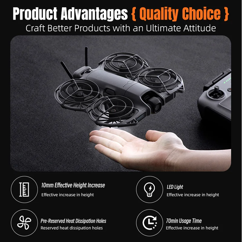 For DJI NEO 2 Drone Landing Gear Night Light Luminous Tripod Snap Design Built-in Battery Rechargeable Lamp For DJI Neo 2