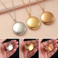 High Quality Round Necklaces Jewelry Gift Stainless Steel Photo Frames Pendant Mirror Polish Photo Picture Locket Family&Lovers