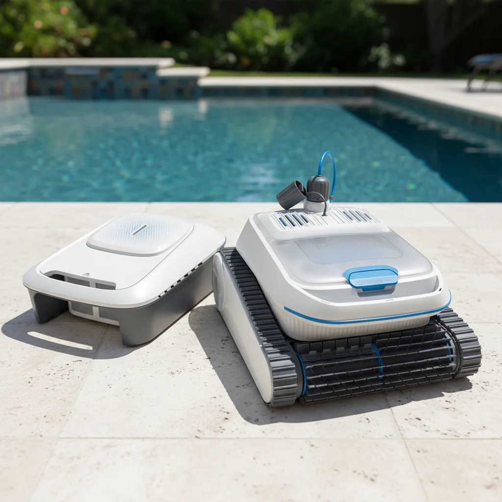 Robotic Pool Cleaner Long Battery Life Extended Runtime APP & Remote Control Portable Rechargeable