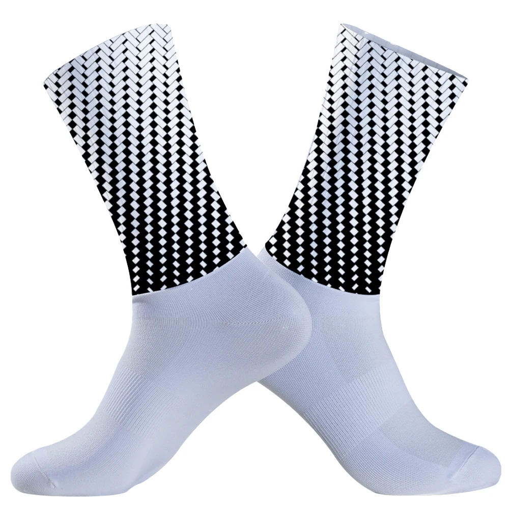 2024 Bike Socks Calcetines Ciclismo Pattern Summer Sports Cycling Socks Non-slip Silicone Pro Outdoor Racing