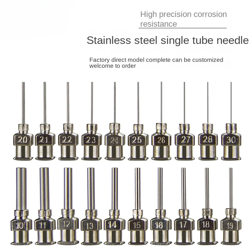 

12pc Dispensing syringe needle stainless steel glue injection needle dispenser accessories 13MM metal gluing single tube