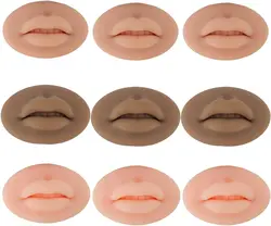 Set Of 9 Lip Tattoos  3D silicone Lips Practice Soft Silicone Lips Practice Skin Tattoo Training For Permanent Makeup