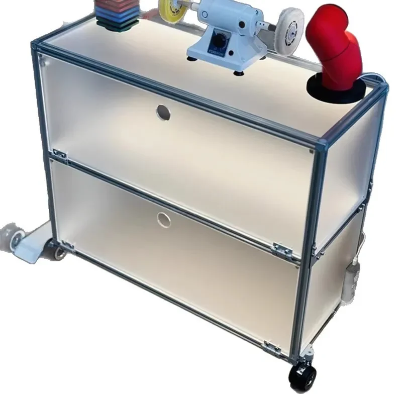 Aluminum profile modern simple container multi-layer storage display cabinet acrylic wall side cabinet
