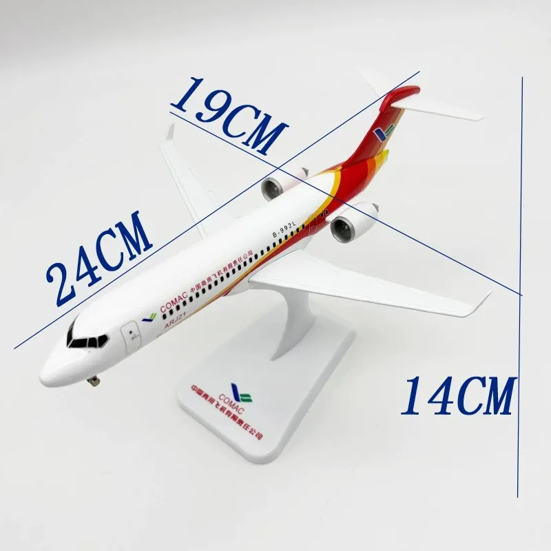 24cm C909 COMAC Red ARJ-21 Simulation Metal Model Airplane Kit Diecast Aircraft With Landing Gear Aviation Enthusiast Collectibl