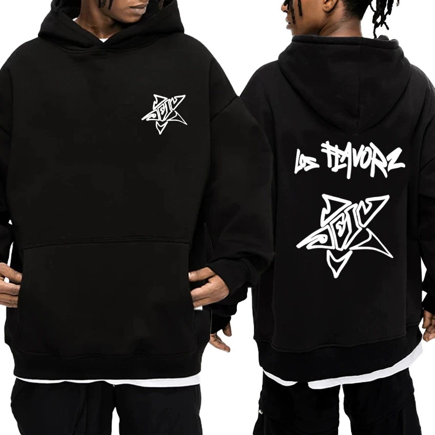 

Hot Rapper Dei V Los Flavorz 2025 Album Double Sided print Hoodies Men women vintage streetwear Unisex Fleece Casual Sweatshirt