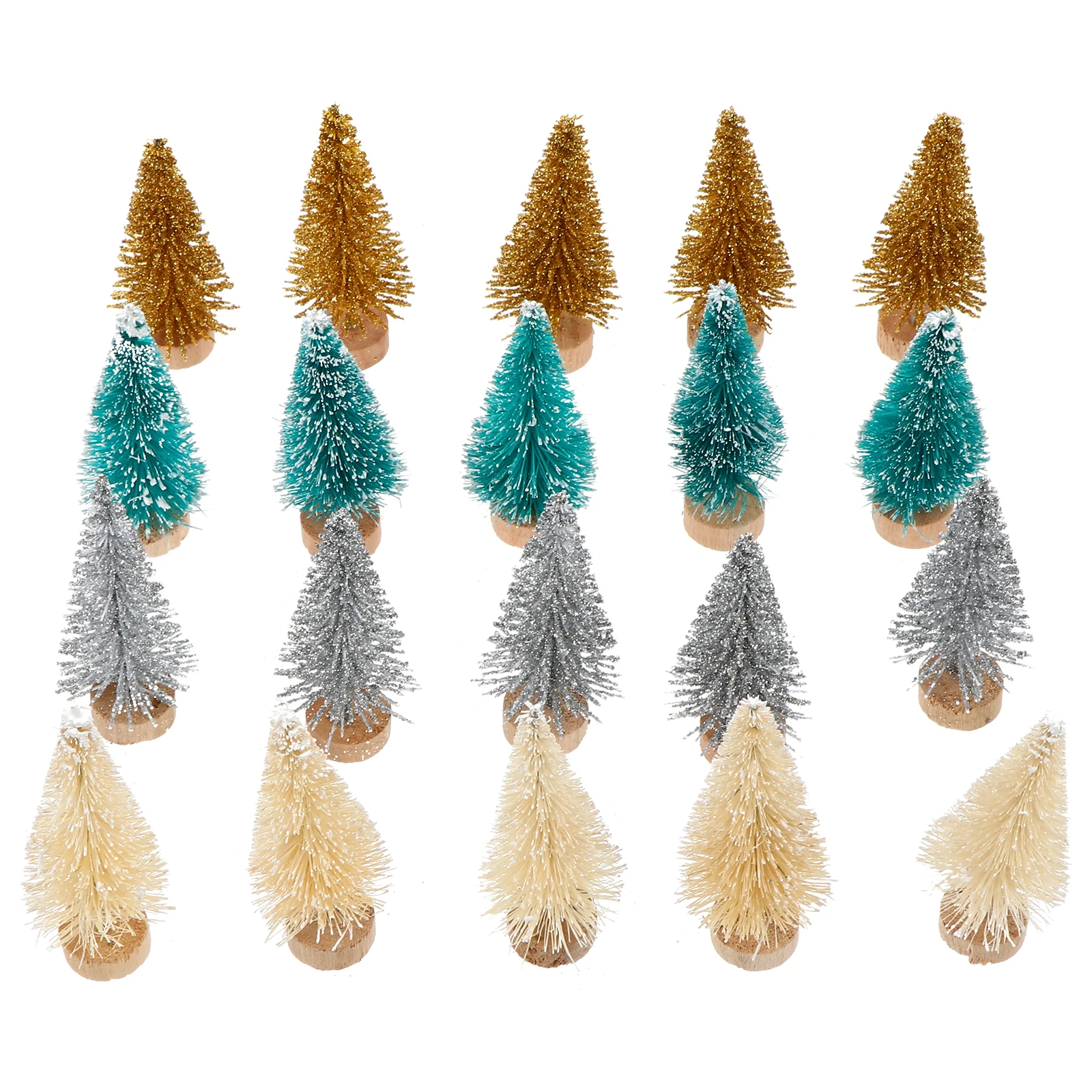 

48 Pcs Mini Christmas Tree Creative Decoration Desktop Table Trees Pine Sisal Silk Ornament