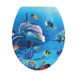 Bathroom Sticker with Strong Adhesion Sea World Toilet Sticker Waterproof Pvc Bathroom Decoration Decal for Room Wall Art Toilet