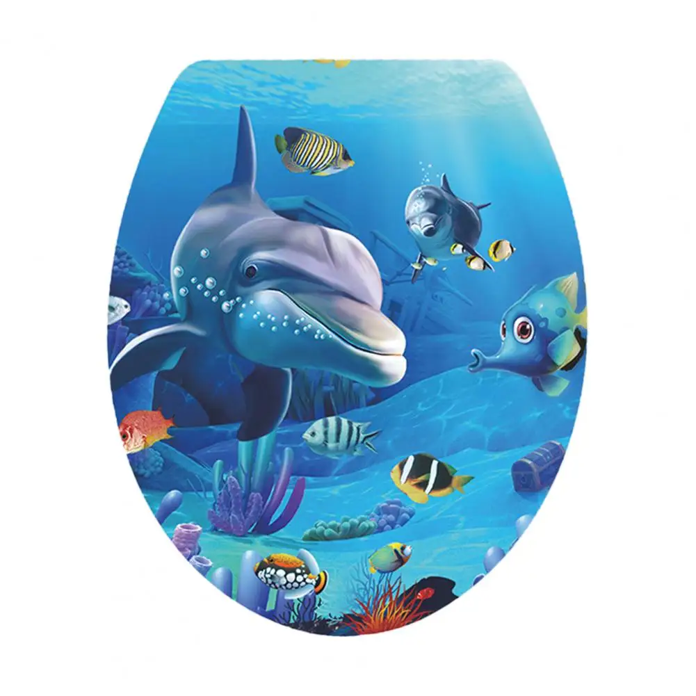 Bathroom Sticker with Strong Adhesion Sea World Toilet Sticker Waterproof Pvc Bathroom Decoration Decal for Room Wall Art Toilet