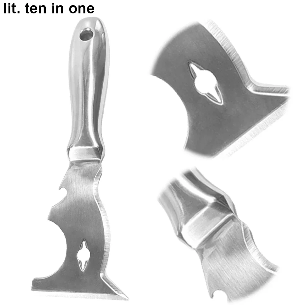 10-in-1 scraper, multi-purpose paint knife, paste knife to remove sealants, painting, wood and wallpaper