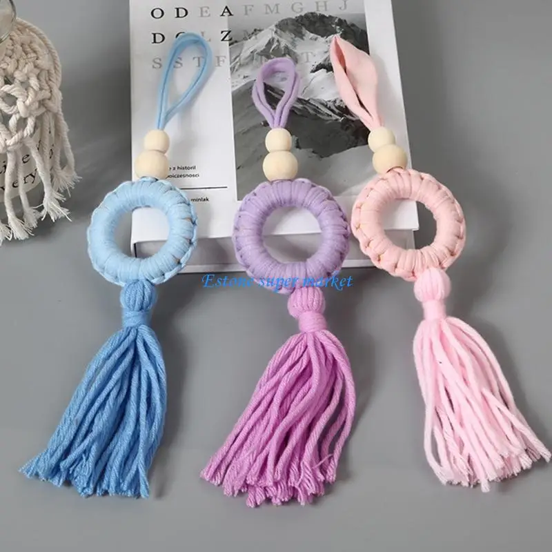 090b carro para assento brinquedo pendurado chocalho pingente anel brinquedo para berço carrinho com borla corda algodão para