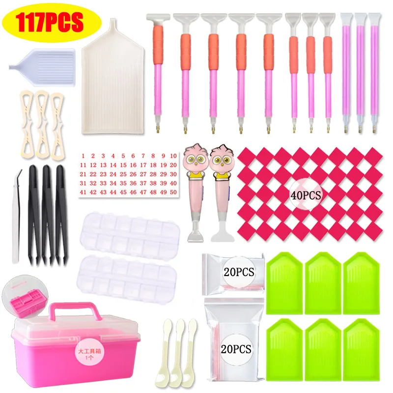 DIY Diamant Malerei Werkzeug, Diamant Flasche Handheld Aufbewahrungstasche Set, Neue Diamant Stift Werkzeug Zubehör – Detail 6