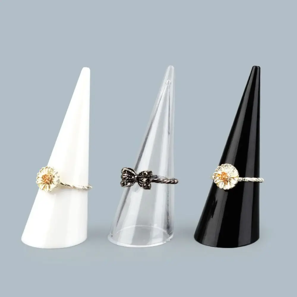 New Clear Conical Ring Holder Plastic Portable Hollow Ring Display Rack Jewelry Storage Acrylic Ring Display Stand