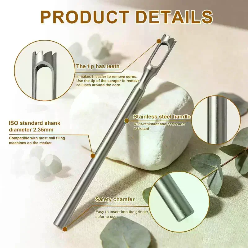 Stainless Steel Pedicure Drill Bit Clavus Corn Remover  Cuticle Cutter For Pedicure Drill Rotary Burr Bit Foot Care Tools