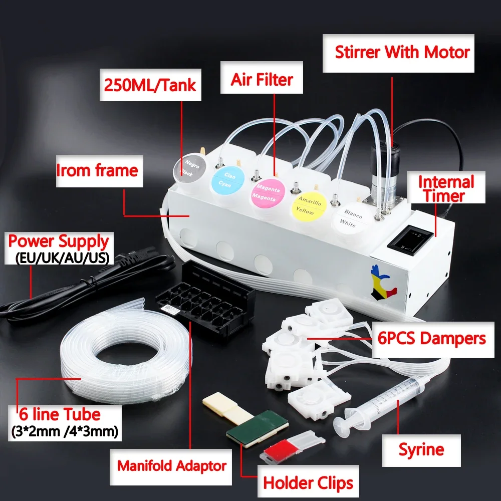 ET8550 DTF Convert Kit ET 8550 CISS With Printhead Adaptor Manifold Damper For Epson  L8050 L8180 L18100 XP600 Conversion Kits