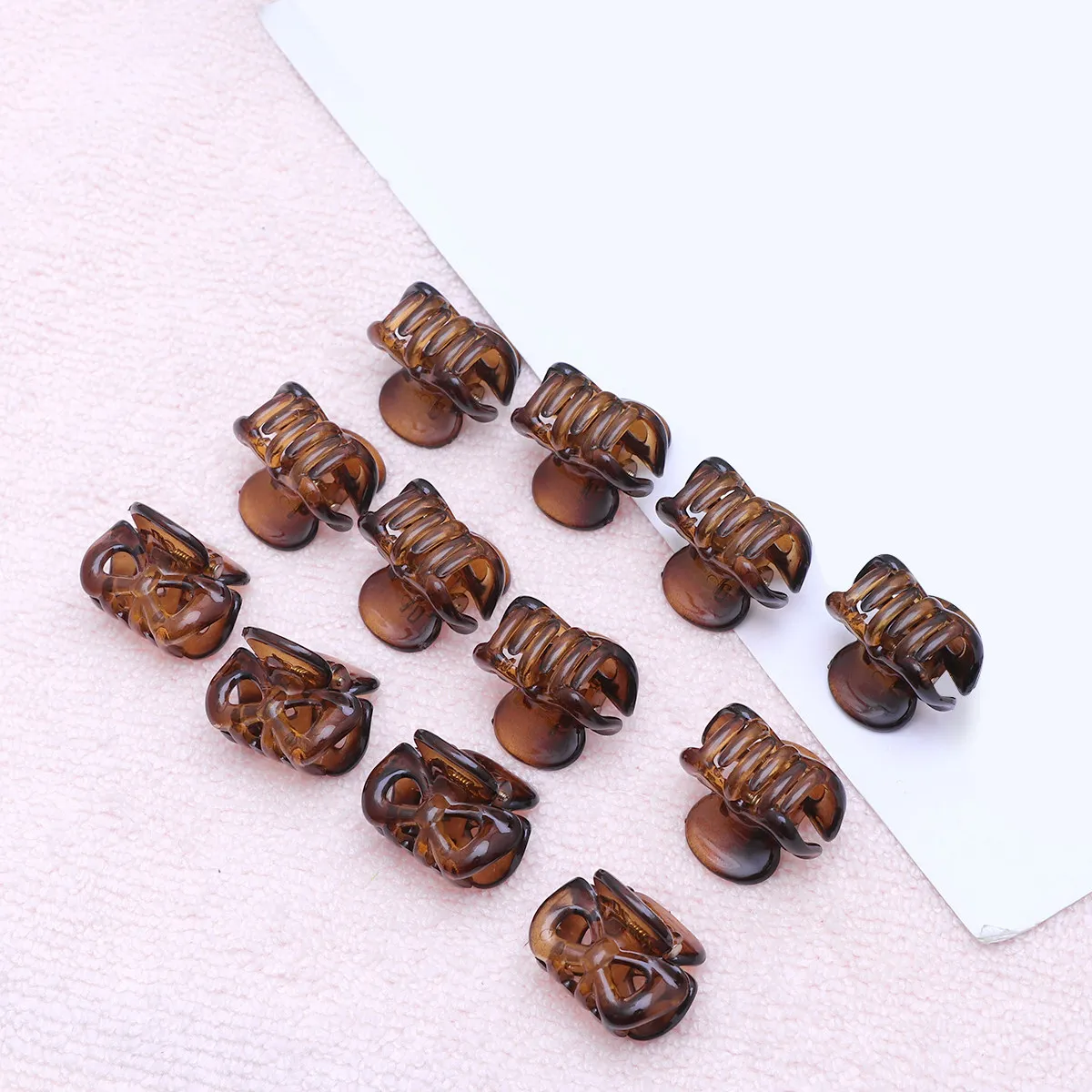 Bowknot Hair Claw Clips 12 Pcs Coffee Color Nonslip Hair Accessories for Women and Girls