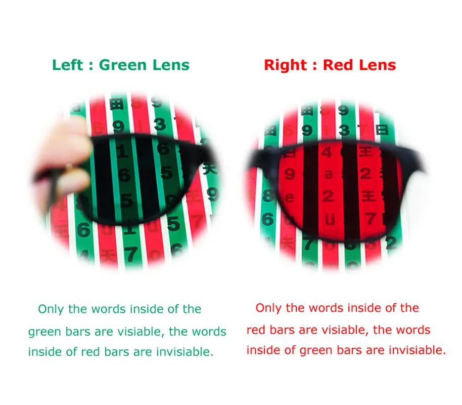 Green Red Filter Reading Aids Disinhibit Card For Vision Myopia Strabismus Amblyopia Visual Function Training DK12