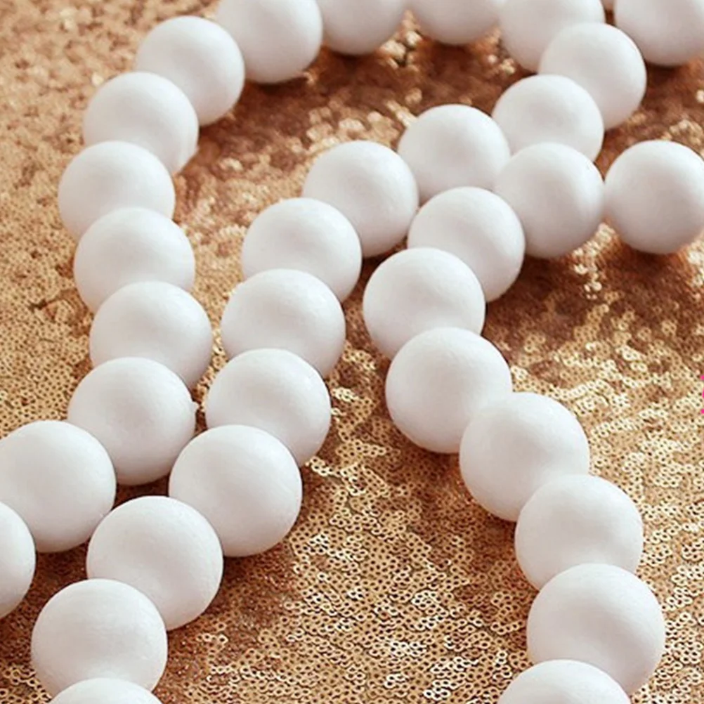 100個入り ボール スムーズな丸型 無塗装 クラフトボール 子供用 DIYプロジェクト モデル 白色フォーム クラフト用品 サークルフォーム アート用
