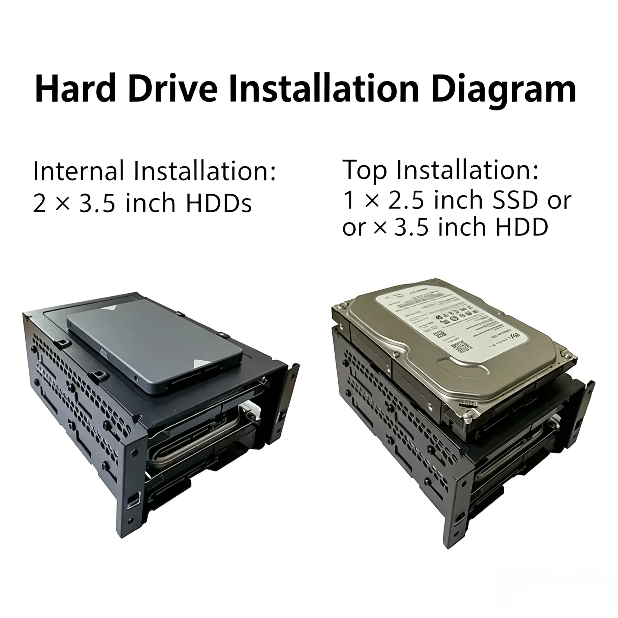 Tool‑Free 6‑Bay Hard Drive Cage 2‑8 Layers 3.5 Inch Mechanical HDD Storage Bracket Removable SSD Holder Rack