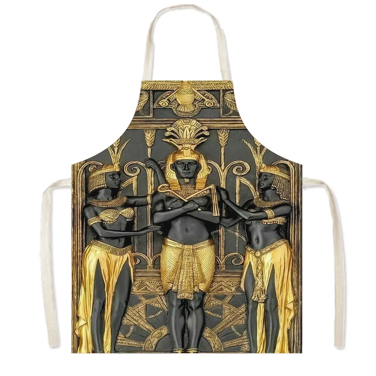 Egyptian Classical Art Cooking Sleeveless Aprons Pharaoh Anubis Kids Bib Women Baking Apron Household Cleaning Tools Chef Apron